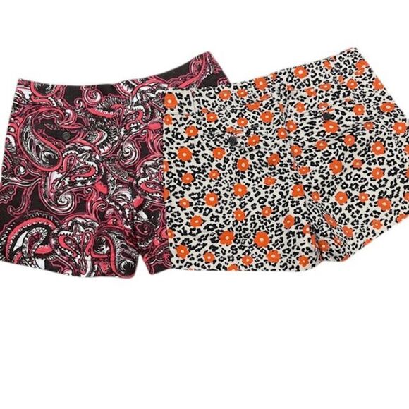 Banana Republic / Madison 2 PC Bundle Print Trouser Shorts Floral Paisley Size 4 - Picture 2 of 15